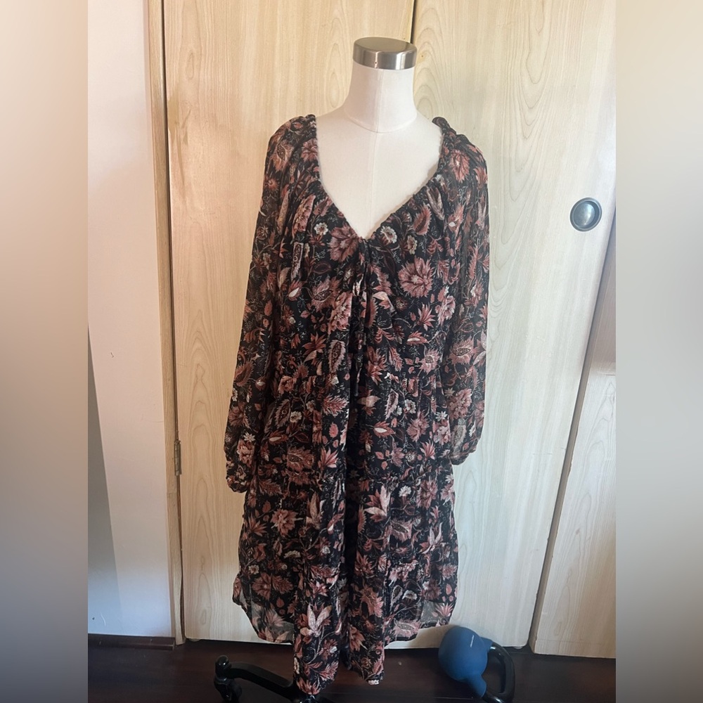 Madewell floral dress - black